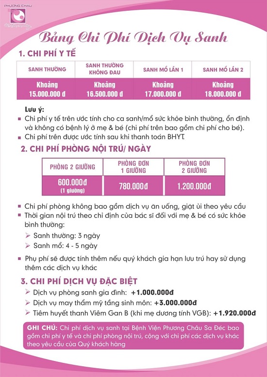 bang-gia-thai-san-tron-goi-benh-vien-phuong-chau-sa-dec